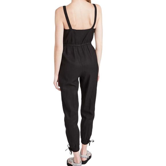 Alice + Olivia Linen Blend Jogger Jumpsuit Black Size 6‎ - Picture 3 of 14